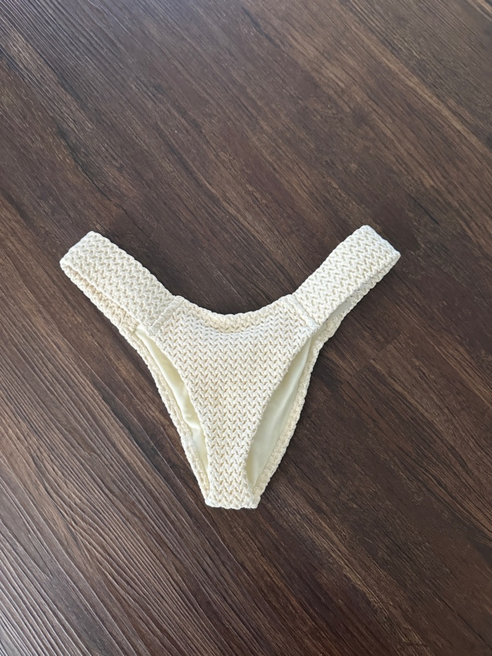 Montce Cream Crochet Bikini Bottom